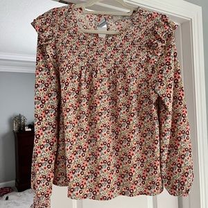 Brand new -only worn once - long sleeve Loft floral top!
